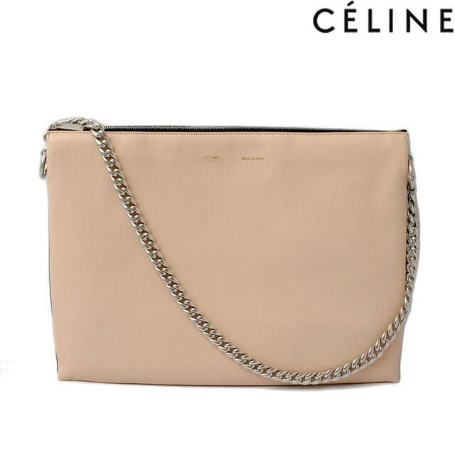 Celine Shoulder Bag Clutch qrb Lambskin Fresh Natural Black