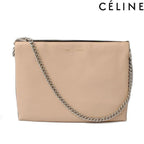 Celine Shoulder Bag Clutch qrb Lambskin Fresh Natural Black