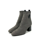Hermes Volver Boots Short Shoes Fabric Gray Black Sock Exlibris Knit