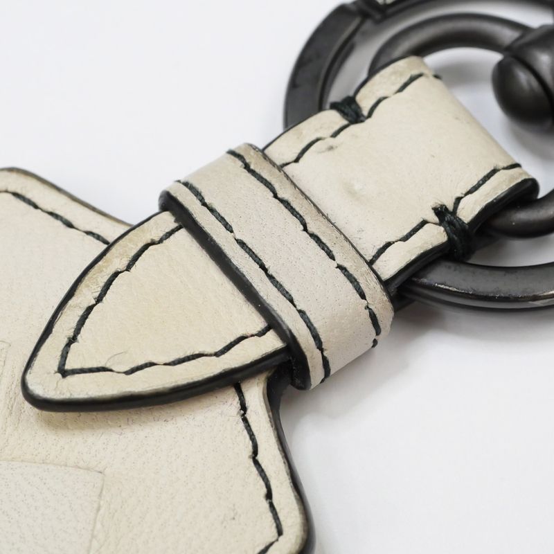Bottega Veneta Key With Hook Ring Ivory Leather Holder Accessories — view 7