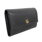 Gucci Wallet GG Marmont Leather Black Gold — view 2
