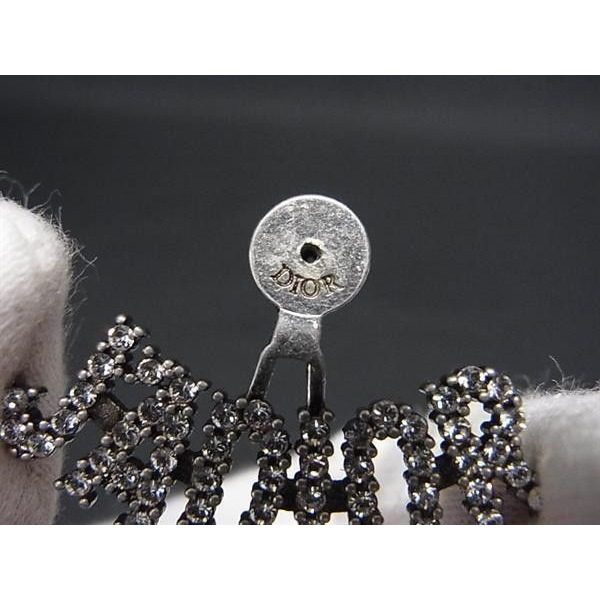 Dior Earrings Black Metal Rhinestone Bee Star — view 3