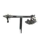 Dior Earrings Black Metal Rhinestone Bee Star