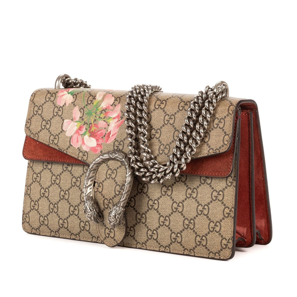 Gucci Blooms Dionysus Beige Burgundy Supreme Canvas Shoulder Bag — view 2