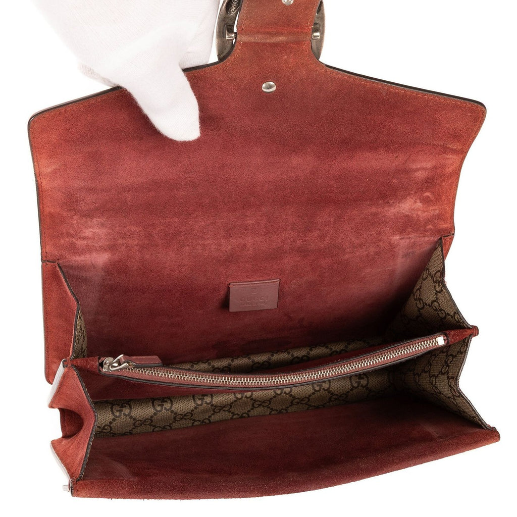 Gucci Blooms Dionysus Beige Burgundy Supreme Canvas Shoulder Bag — view 9