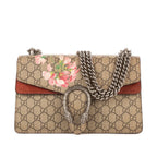 Gucci Blooms Dionysus Beige Burgundy Supreme Canvas Shoulder Bag