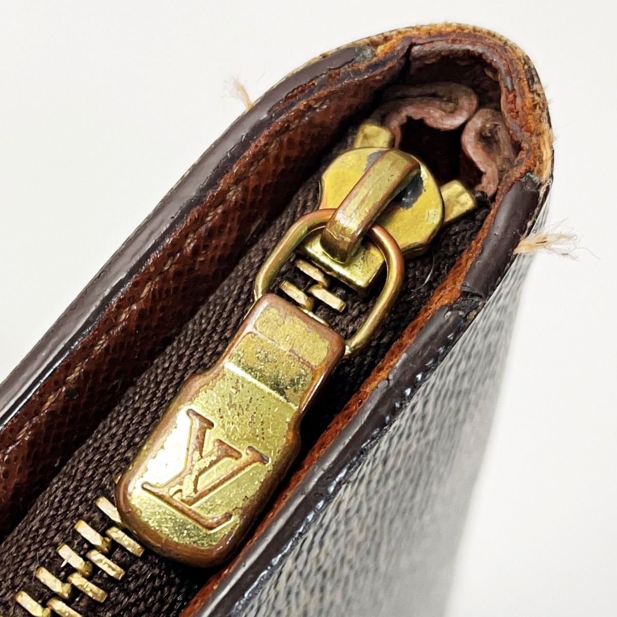 Louis Vuitton Monogram Porte Monnaie Zip Brown Long Wallet — view 6