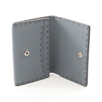 Fendi Card Case Selleria Blue Gray Leather Business Holder — view 3