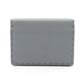 Fendi Card Case Selleria Blue Gray Leather Business Holder
