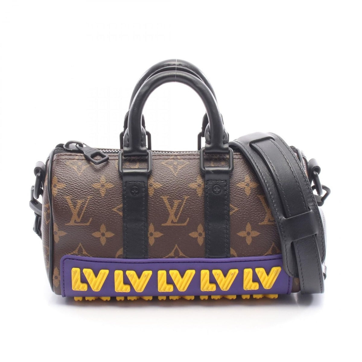 Louis Vuitton Tote Keepall XS LV Rubber Canvas Leather