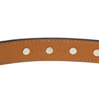 Hermes Carnaby Canvas Leather Brown Silver Hardware Engraved C Necklace — view 7
