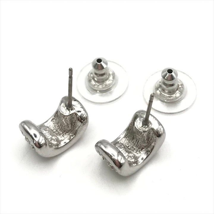 Dior Rhinestone Silver Earrings — view 5