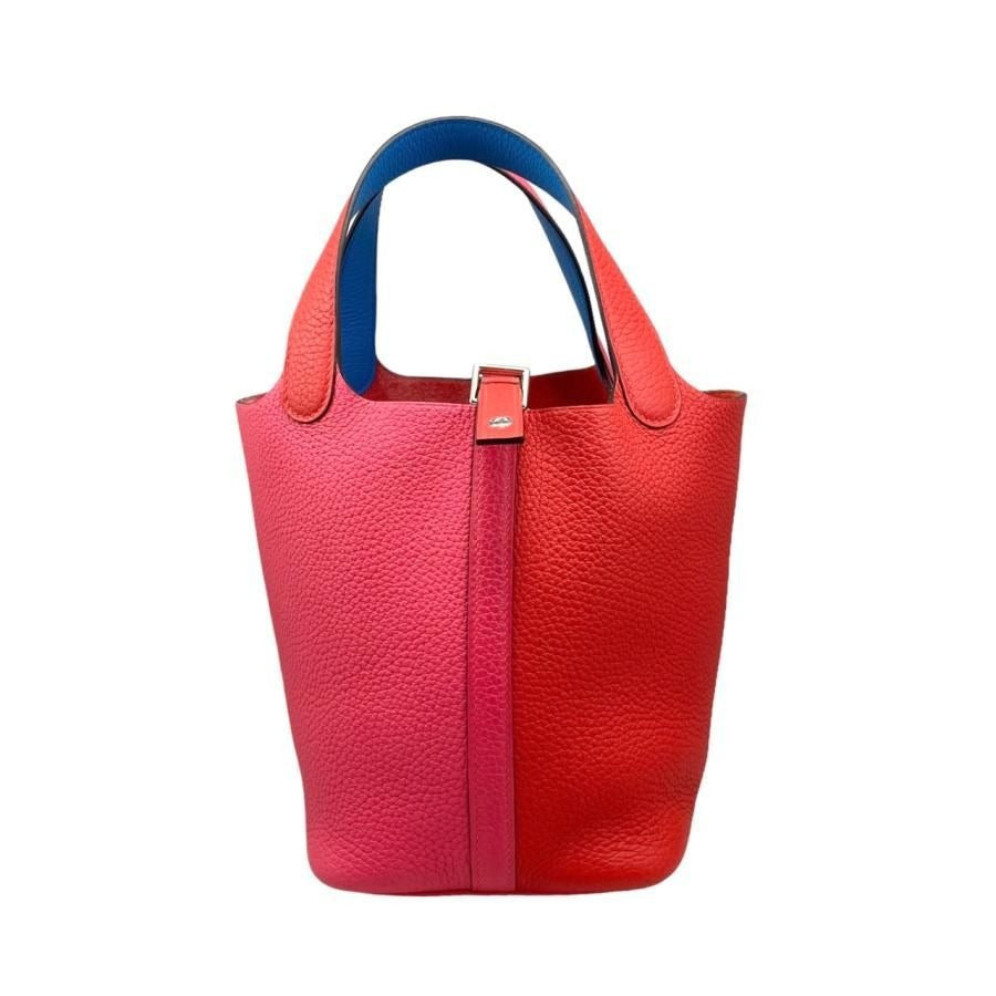 Hermes Handbag Picotin Lock PM Cazac Rouge Ducou Rose Extreme Blue