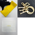 Christian Dior Patent Leather Cannage Charm Yellow Trifold Wallet — view 6