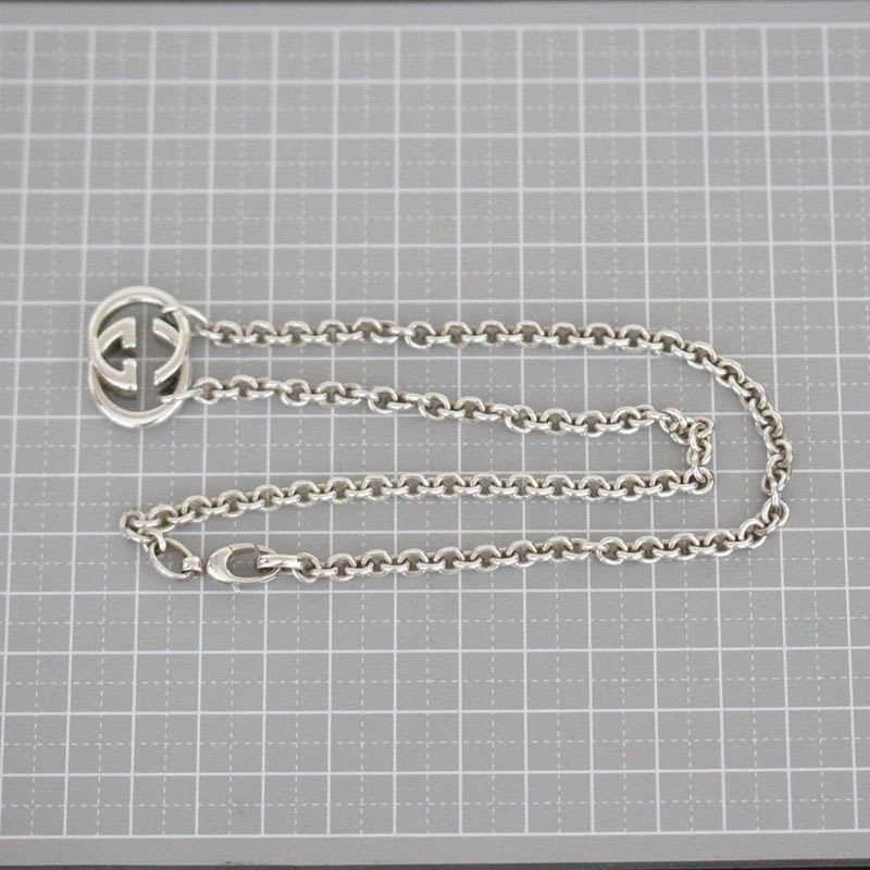 Gucci Interlocking Necklace Double G Silver 925 E1032 — view 6