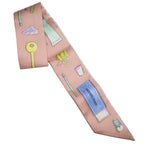 Hermes Twill in the Pocket Pink Multicolor Silk Scarf