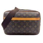 Louis Vuitton Reporter PM Monogram Leather Brown Light Shoulder Bag Gold