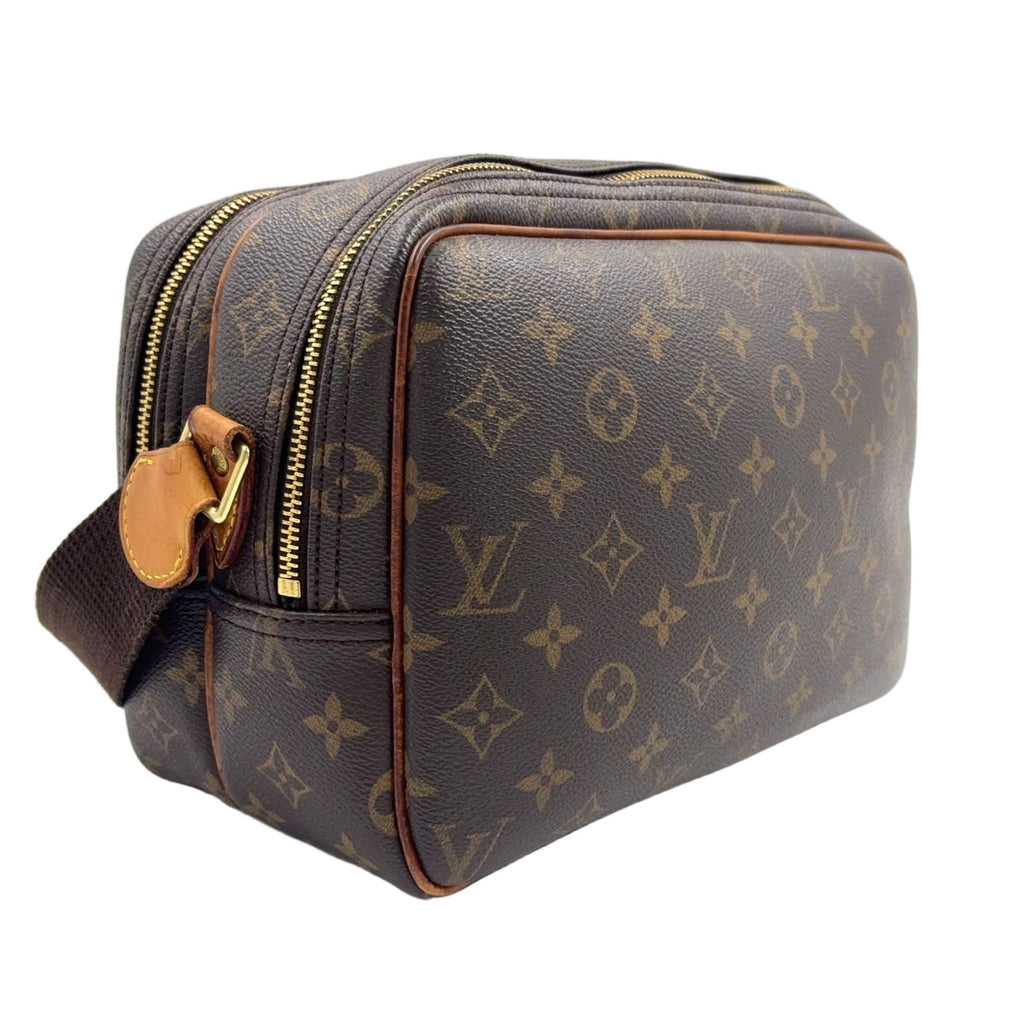 Louis Vuitton Reporter PM Monogram Leather Brown Light Shoulder Bag Gold — view 2