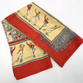 Hermes Carre 90 Joy on Ice Plaisirs du Froid Red Ivory Silk Scarf