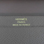 Hermes Bearn Mini Etoupe Vaux Epson Gold Hardware H Logo Wallet — view 9