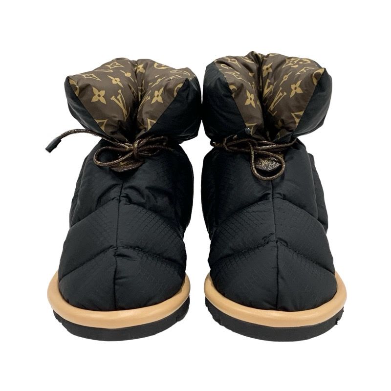Louis Vuitton Pillow Line Monogram Boots Short Shoes Nylon Black Brown — view 2