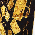 Hermes Kelly En Caleche 70 Kelly's Carriage Black Yellow Silk — view 6
