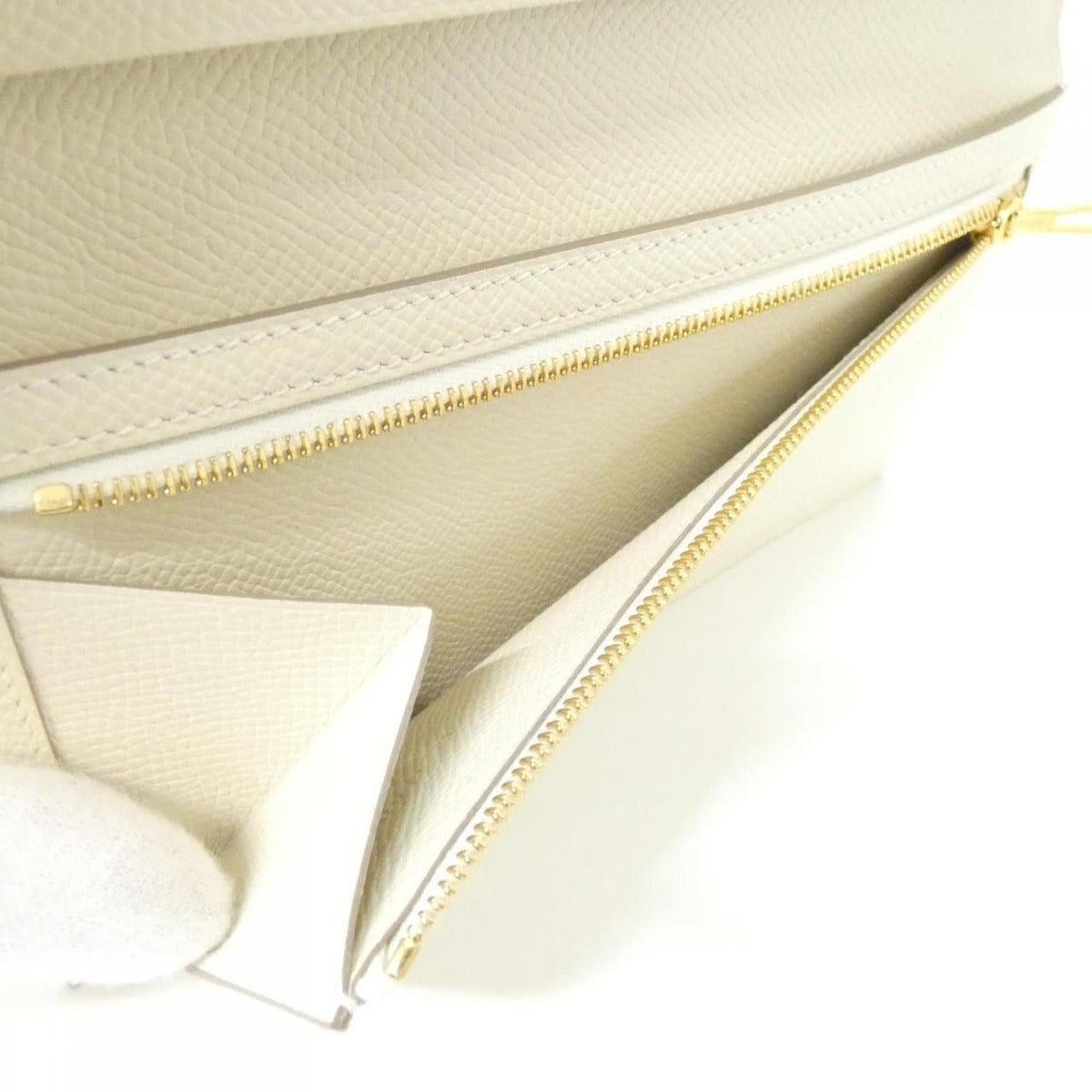 Hermes Bearn Souffle Wallet Craie — view 7