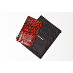 Saint Laurent Paris Flap Pouch Clutch Bag Rouge Black — view 2