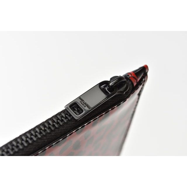 Saint Laurent Paris Flap Pouch Clutch Bag Rouge Black — view 7