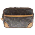Louis Vuitton Monogram Trocadero Shoulder Bag Brown Leather Gold