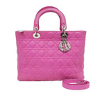 Christian Dior Lady Handbag Large Pink Lambskin