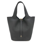 Hermes Handbag Picotin Lock 18 PM Taurillon Clemence Black Gold