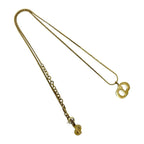 Dior CD Logo Motif Rhinestone Necklace Pendant Gold — view 5