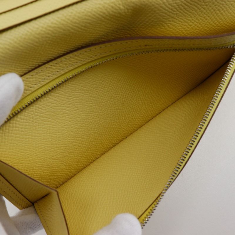 Hermes Bearn Souffle Vaux Epson Yellow R Long Wallet — view 8