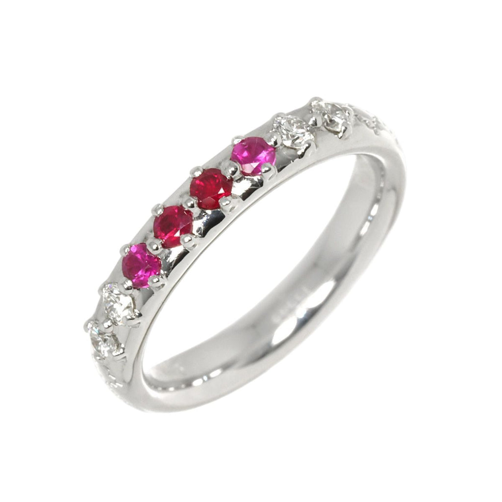 Gucci Ruby Sapphire Diamond Ring 18k White Gold