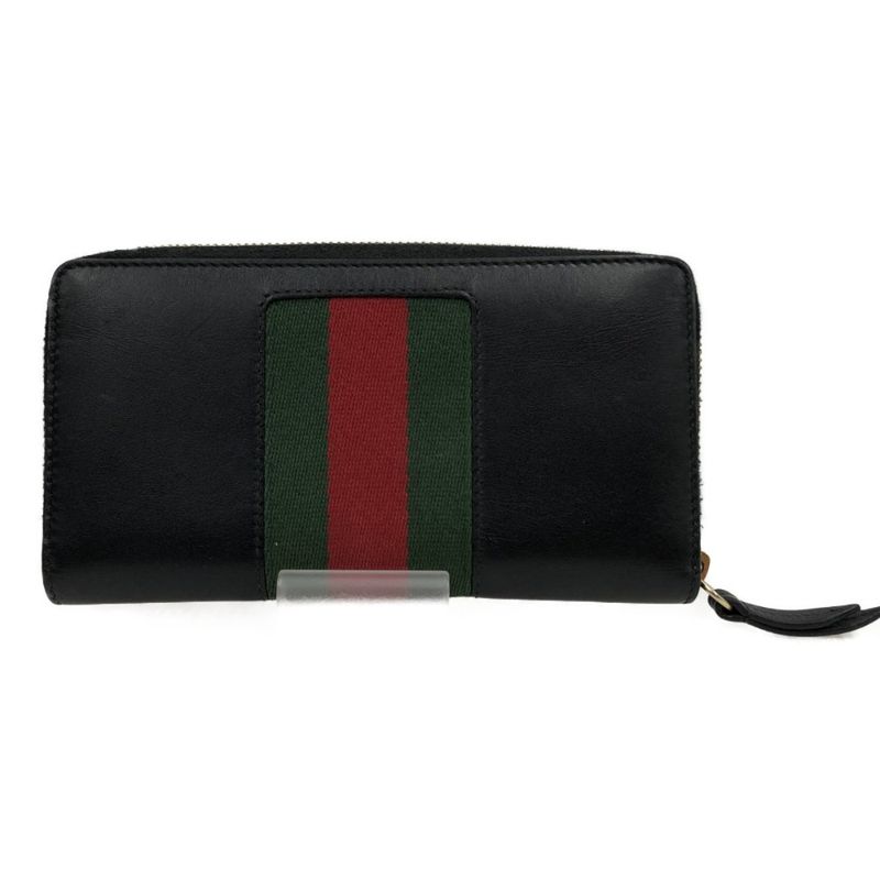 Gucci Round Zipper Long Wallet Sylvie Black — view 2