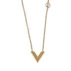 Louis Vuitton Essential V Necklace Metal Gold Logo Classic AB