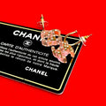 Chanel Coco Mark Rhinestone Earrings Accessories Clear 04A