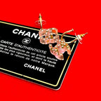Chanel Coco Mark Rhinestone Earrings Accessories Clear 04A — view 2