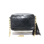 Chanel Quilted Fringe Leather Chain Shoulder Bag — view 2