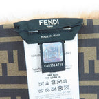 Fendi FF Logo Zucca Pattern Charm Mink Tippet Shawl Brown — view 8