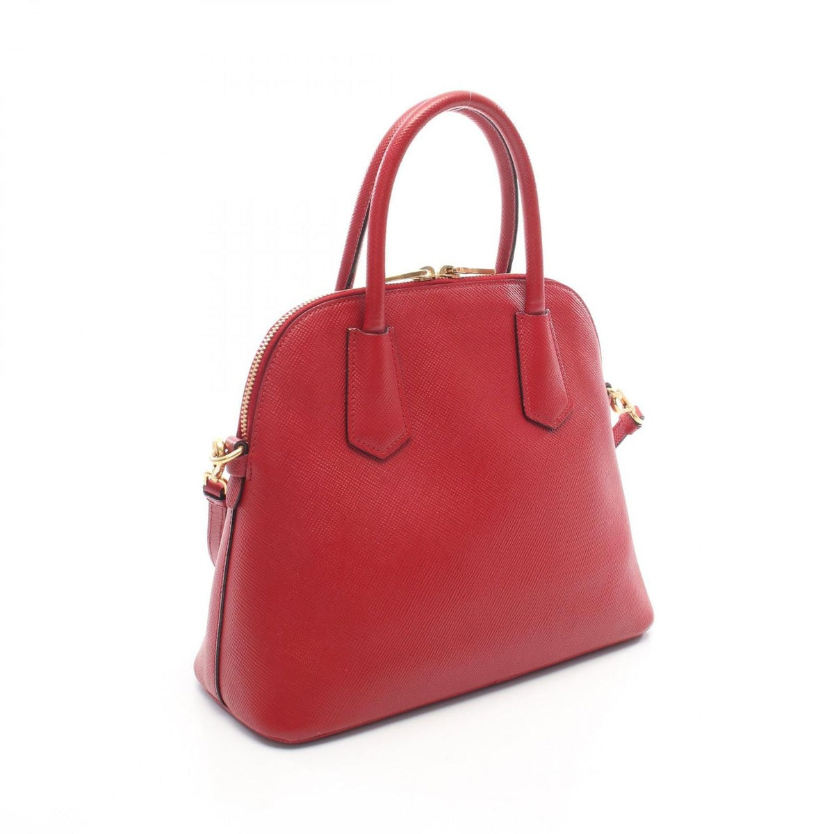 Prada Handbag Saffiano Cuir Red Leather 2-Way — view 2