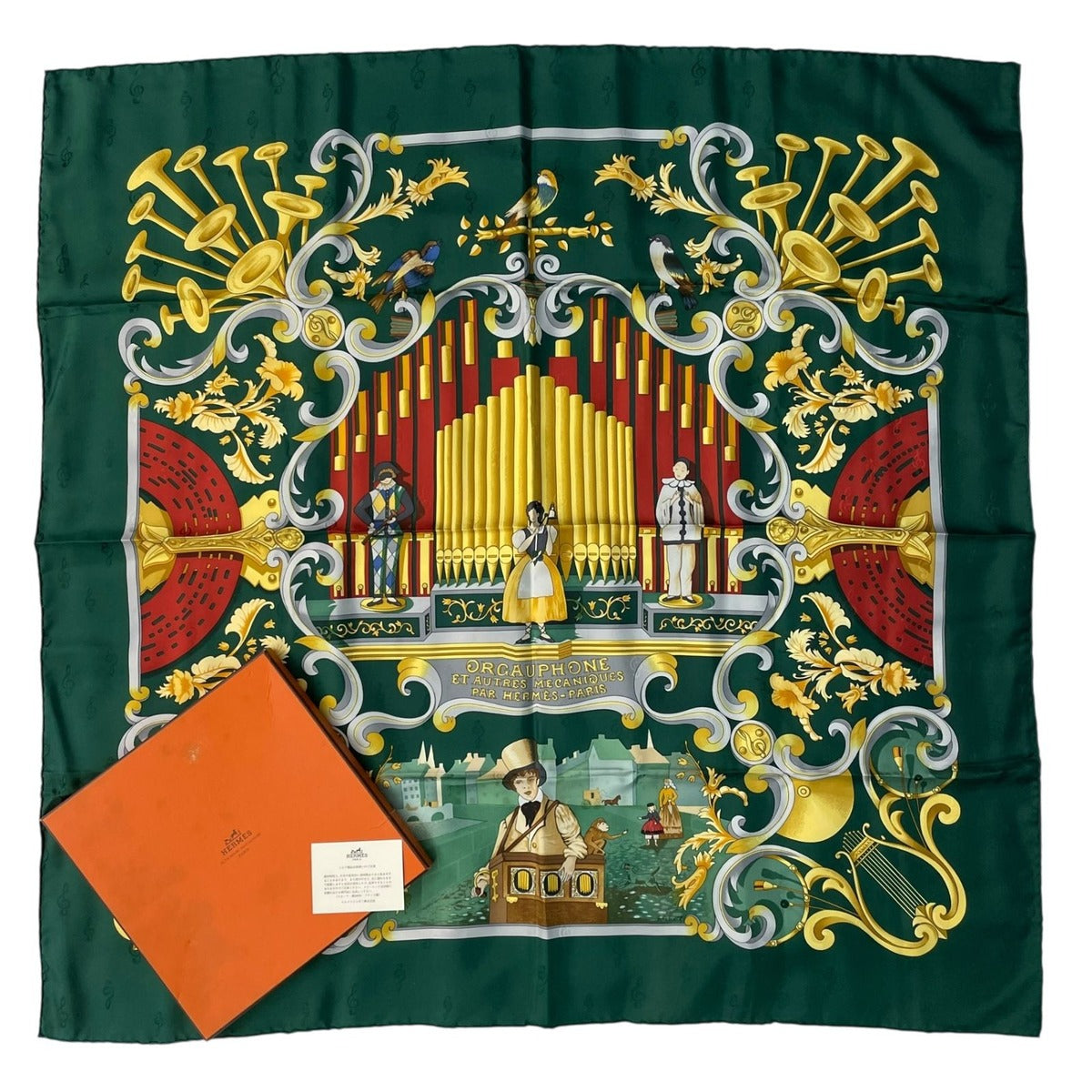 Hermes Scarf Silk Carre 90 Orgauphone ET Autres Mecaniques Pipe Organ