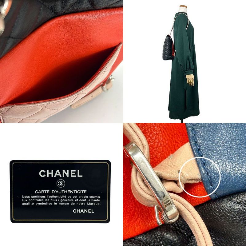 Chanel Backpack Quilted Lambskin Leather 23 rd Black Multicolor — view 9