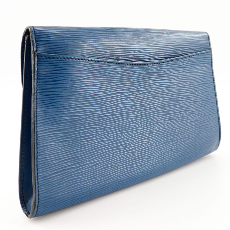 Louis Vuitton Art Deco Second Bag Epi Leather Toledo Blue Clutch — view 3