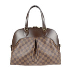 Louis Vuitton Salvi Handbag Leather Ebne Brown Damier Canvas Viton