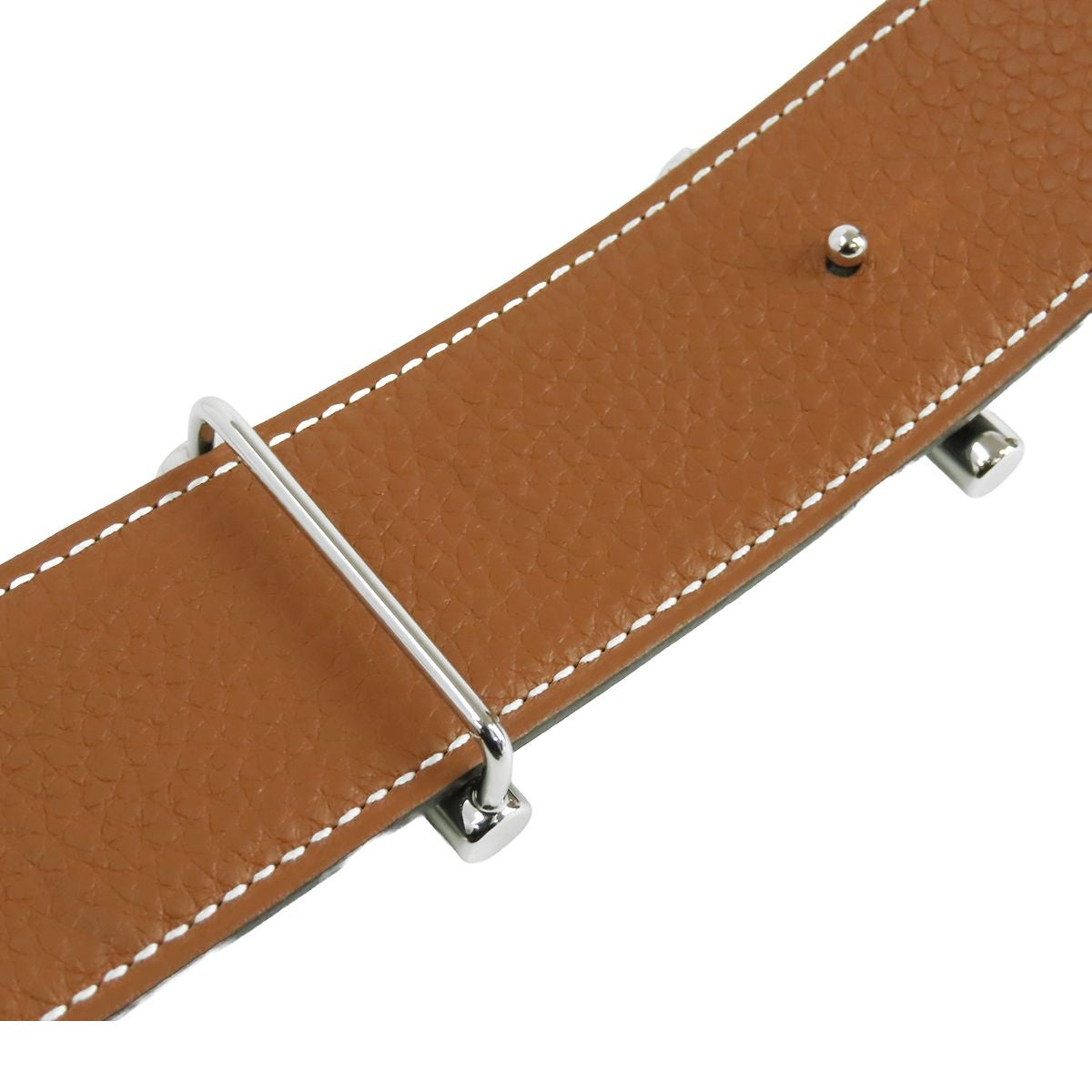 Hermes H D'ancre Black Gold Silver Box Calf Togo Reversible 80 Belt — view 3