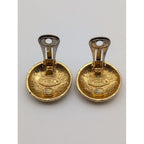 Chanel Earrings CC Logo Round Circle Gold Vintage 23 — view 5