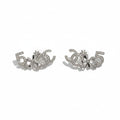 Chanel C4 No5 CC Logo Rhinestone Earrings