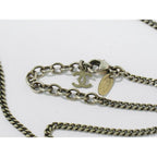 Chanel CC Logo Reversible Necklace Pendant Metal Silver Black White — view 3